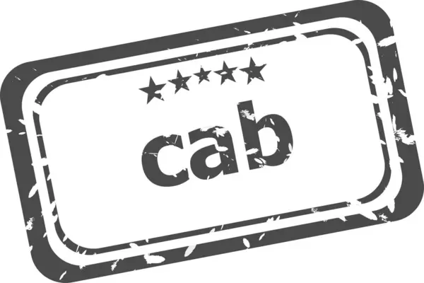 Cab Rubber Stamp White Background — Stock Photo, Image