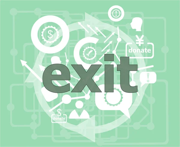 Text Exit Social Concept Infographic Template Flat Design Web Graphics — Stock Photo, Image