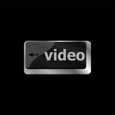 Video anahtarı olan bilgisayar klavyesi - teknoloji arkaplanı