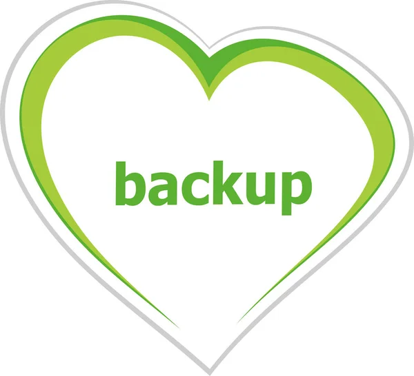 Text Backup Web Design Concept Love Heart Icon Button Web — Stock Photo, Image