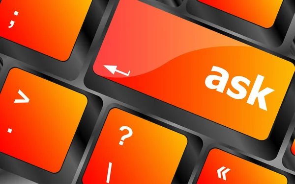 Ask Button Computer Keyboard Key — Stock Photo, Image