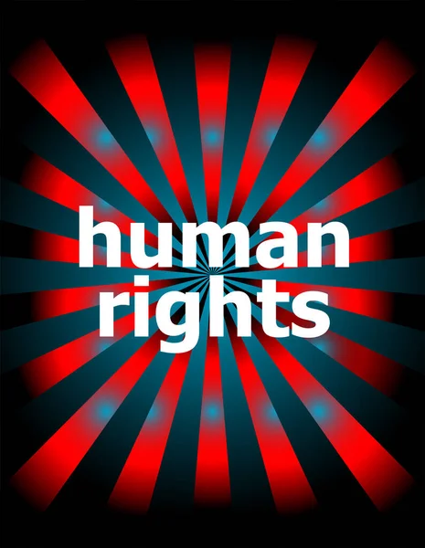 Текстовые Права Человека Понятие Закона Абстрактный Фон Красными Синими Лучами — стоковое фото