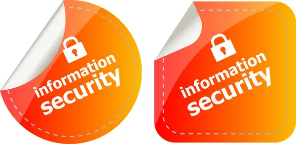 Information Security Stickers Label Tag Set Isolated White — Stock Photo, Image