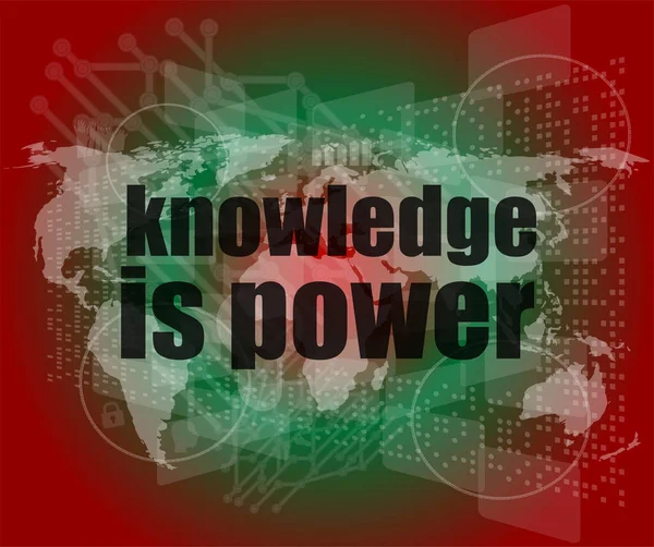Onderwijs Leren Concept Woorden Kennis Macht Digitaal Scherm — Stockfoto