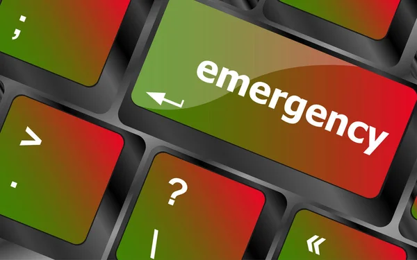 Emergency Word Keyboard Key Notebook Computer Button — Stock Photo, Image