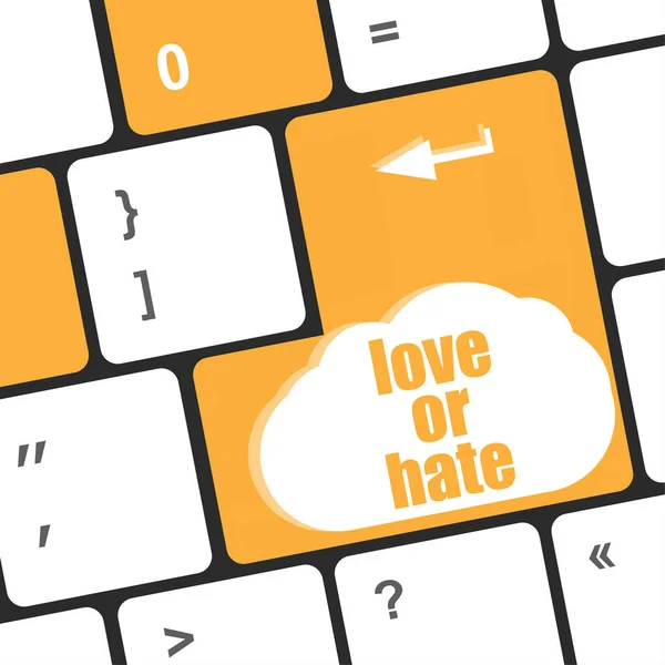 爱情或仇恨关系交流印象等级评定电脑键盘键 — 图库照片