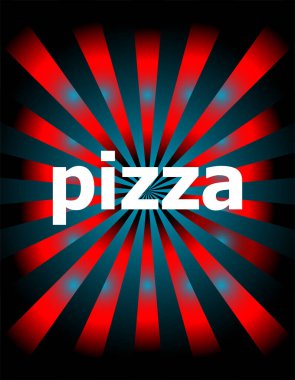 Dijital arkaplanda Metin Pizza. Sağlıklı gıda konsepti. Web ve mobil uygulama, şablon tasarımı, ticari bilgi sosyal medya, yaratıcı sunum.