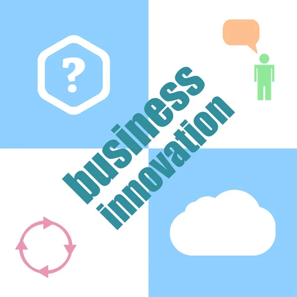 Business Innovation Texto Conceito Negócio Modelo Interface Painel Infográfico — Fotografia de Stock