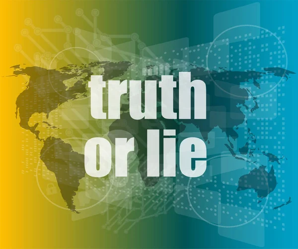 Truth Lie Text Digital Touch Screen Interface — Stock Photo, Image