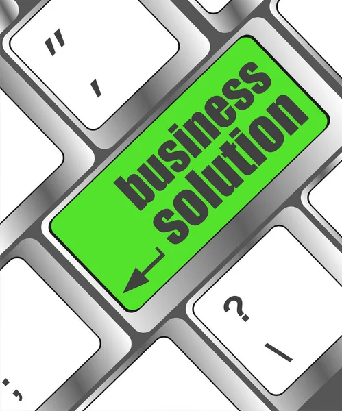 Computer Keyboard Business Solution Key Business Concept — Stock Photo, Image