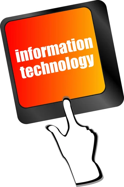 数据概念 带Word Information Technology的计算机键盘 输入按钮背景 — 图库照片