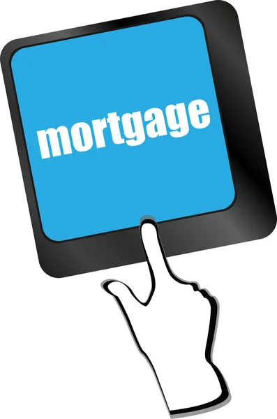 Teclado Com Botão Único Mostrando Palavra Hipoteca — Fotografia de Stock
