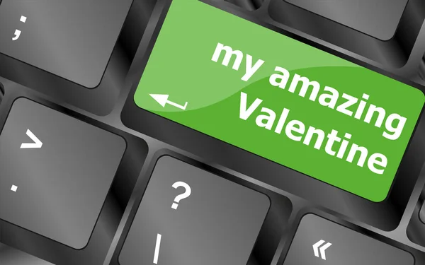 Tecla Teclado Computador Meu Incrível Valentine — Fotografia de Stock