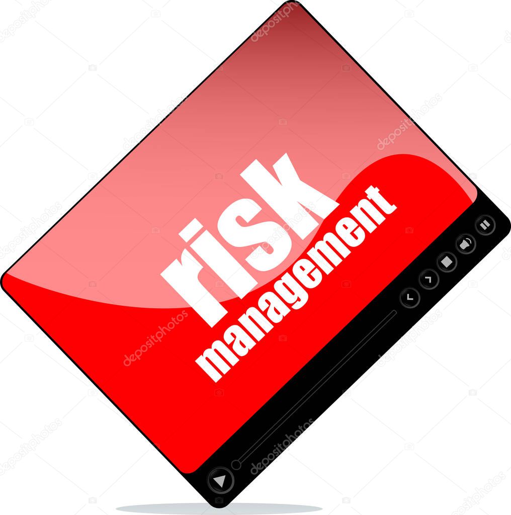 Video player for web with risk management word