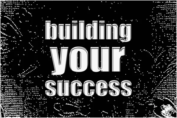 Text Building Your Success Business Concept White Words Black Abstract — Stock Photo, Image