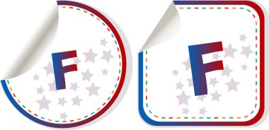 Web tuşundaki F harfi. Web simgesi logo tasarımı şablon elementleri