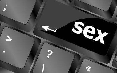 Dizüstü bilgisayarın klavyesindeki seks düğmesi. sosyal konsept