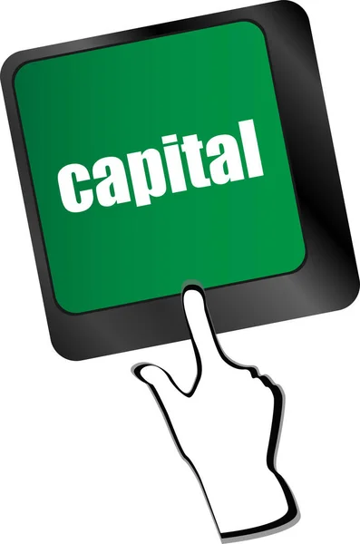 Botón Capital Tecla Del Teclado Concepto Negocio — Foto de Stock