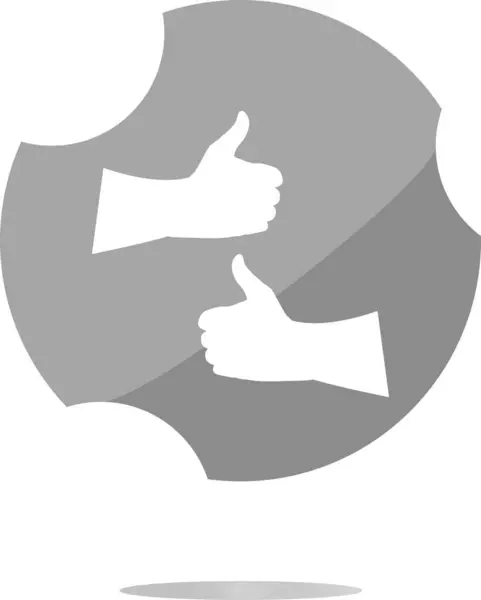 Hand Set Icon Web Button Isolated White — Stock Photo, Image