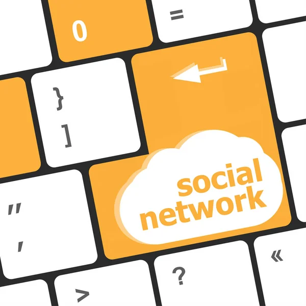 Social Network Word Computer Keyboard Key Button — Stock Photo, Image