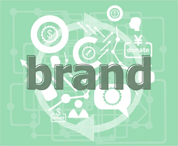 Brand Mesaj Reklam Konsepti Bilgi Şablonu Düz Tasarım Web Grafik — Stok fotoğraf