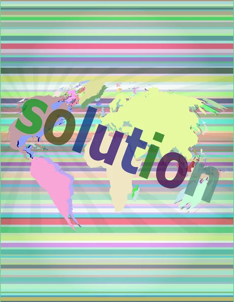 Solução Palavra Solução Tela Digital Conceito Negócio — Fotografia de Stock