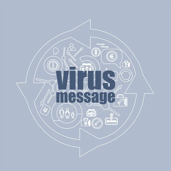 短信病毒消息 互联网概念 图标和按钮设置 — 图库照片