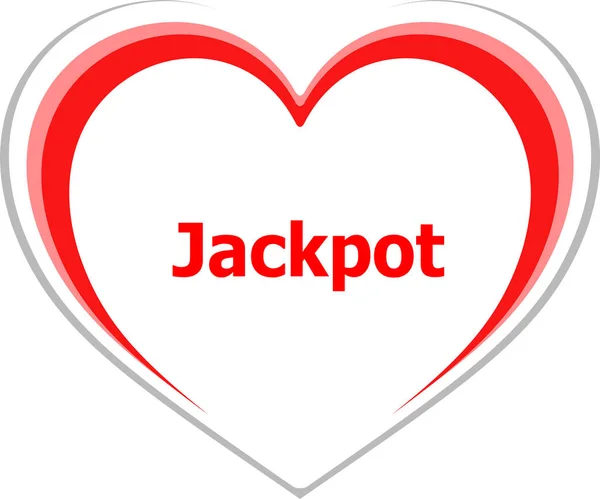 Text Jackpot Business Concept Love Heart Icon Button Web Services — Stock Photo, Image