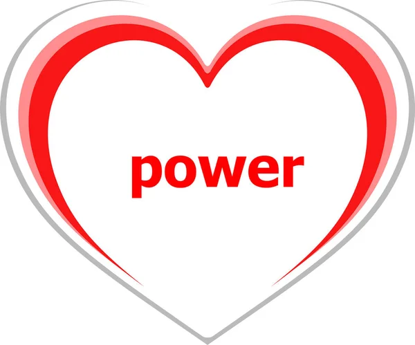 Texte Power Concept Entreprise Bouton Icône Coeur Amour Pour Les — Photo