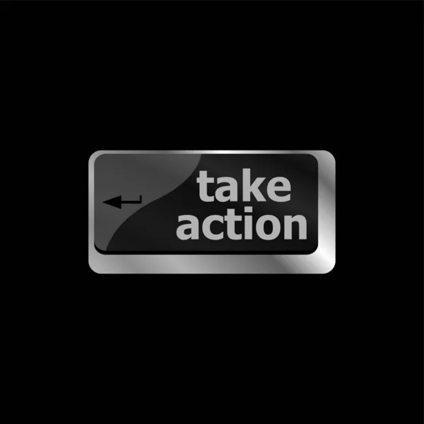 Take Action Key Computer Keyboard Business Concept — Stock Photo, Image