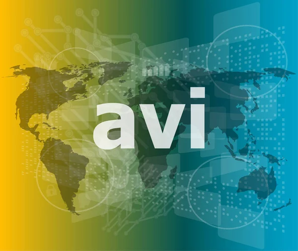 数字概念 数字屏幕上的Avi字 — 图库照片