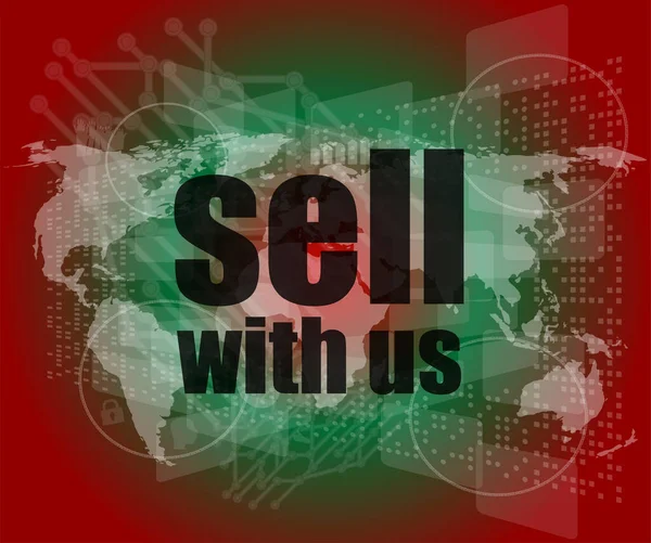 Vender Con Nosotros Palabra Pantalla Digital — Foto de Stock