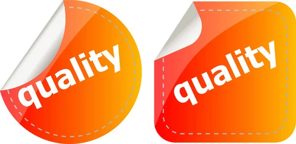 Quality Word Stickers Button Set Label — Stock Photo, Image