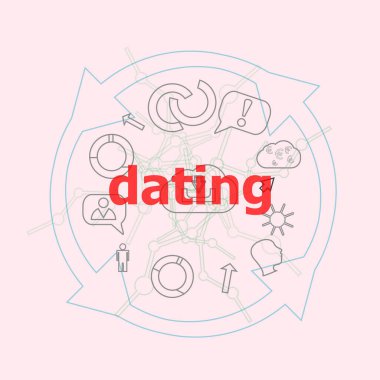 Mesaj Randevusu. Sosyal ve eğitim konsepti. Düz ana hatlı doğrusal bilgi