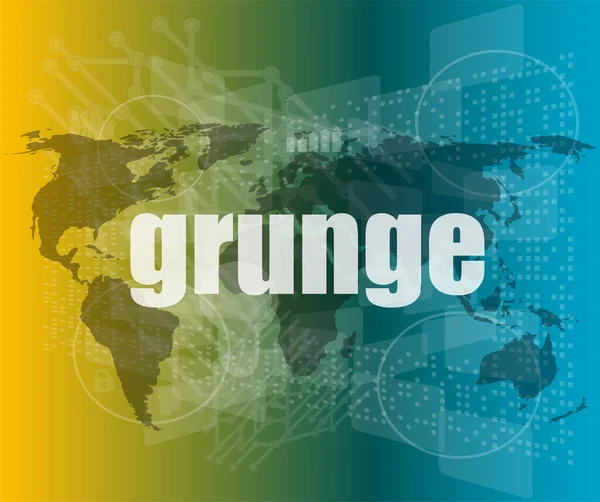 Grunge Words Digital Touch Screen Interface — Stock Photo, Image