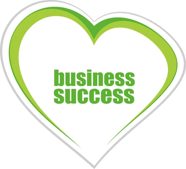 Conceito Negócio Palavras Sucesso Empresarial Botão Ícone Coração Amor Para — Fotografia de Stock
