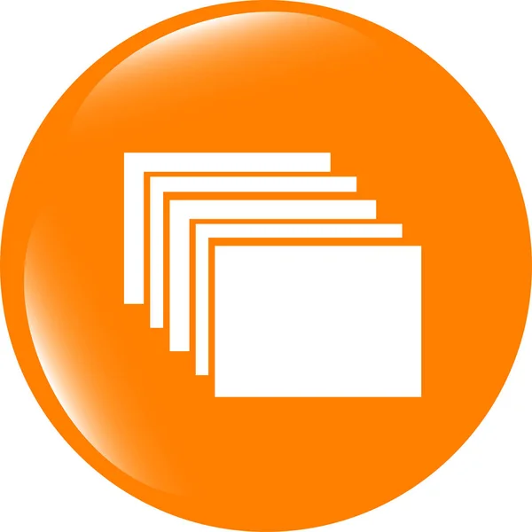 Foldery Ikonie Internetowej Przycisk Izolowany Białym — Zdjęcie stockowe
