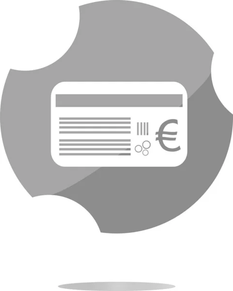 Plastic Business Card Euro Eur Sign Icon Web Button — Stock Photo, Image