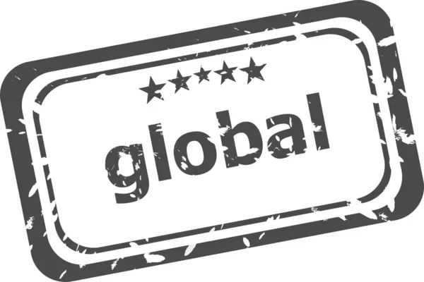 Global Word Grunge Stempel Isoliert Auf Weiß — Stockfoto