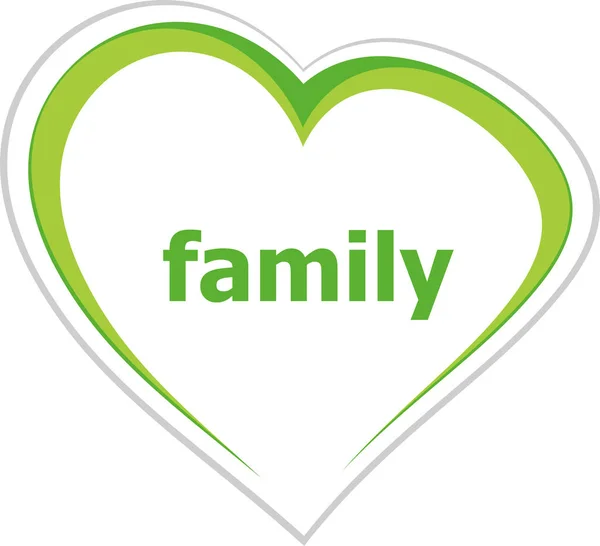 Família Texto Conceito Social Botão Ícone Coração Amor Para Serviços — Fotografia de Stock