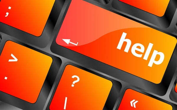 Word Help Computer Keyboard Key Showing Question Concept — Stock Photo, Image