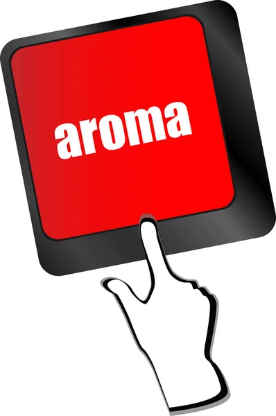 ボタンとアロマオンコンピュータキーボードキー — ストック写真
