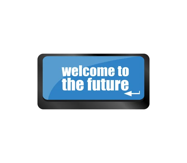 Welcome Future Text Laptop Keyboard Key — Stock Photo, Image