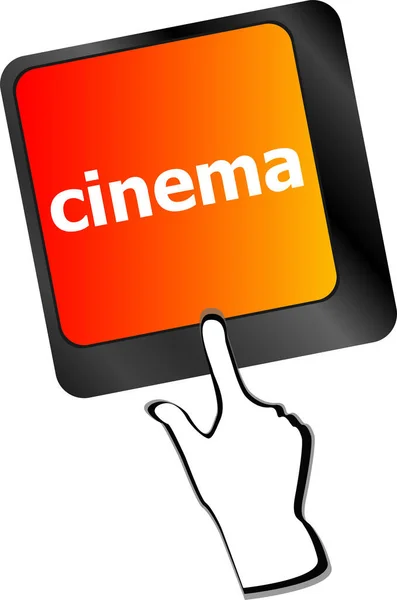 Concetto Aziendale Tasto Cinema Sulla Tastiera Del Computer — Foto Stock