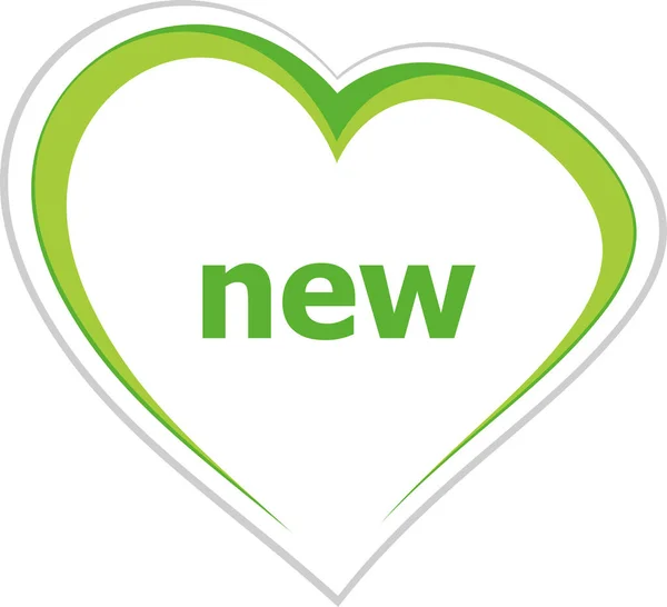Texto Novo Conceito Educação Botão Ícone Coração Amor Para Serviços — Fotografia de Stock