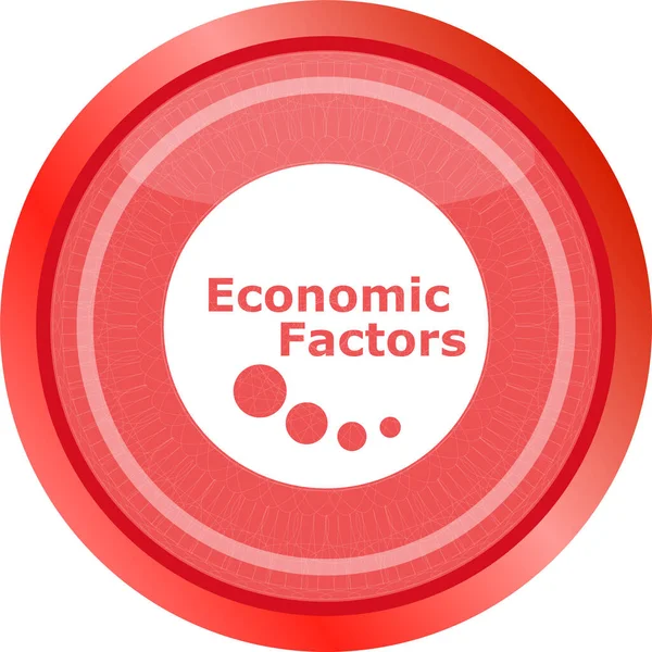 Economische Factoren Web Knop Pictogram Geïsoleerd Wit — Stockfoto
