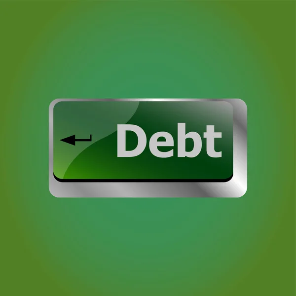 Teclado Computador Palavra Dívida Chave Conceito Negócio — Fotografia de Stock
