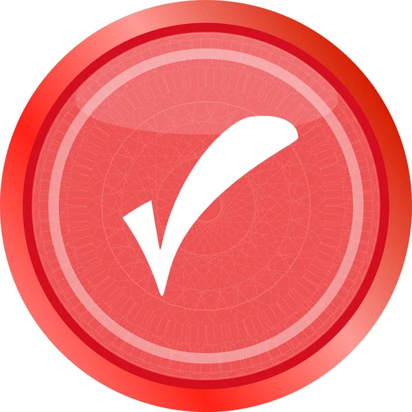 Glossy Web Button Check Mark Sign Shape Icon — Stock Photo, Image