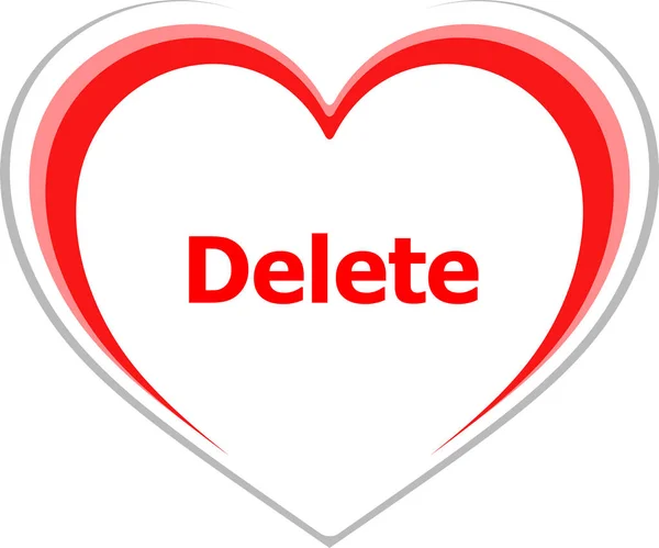 Parola Cancellazione Concetto Tecnologia Dell Informazione Pulsante Love Heart Icon — Foto Stock