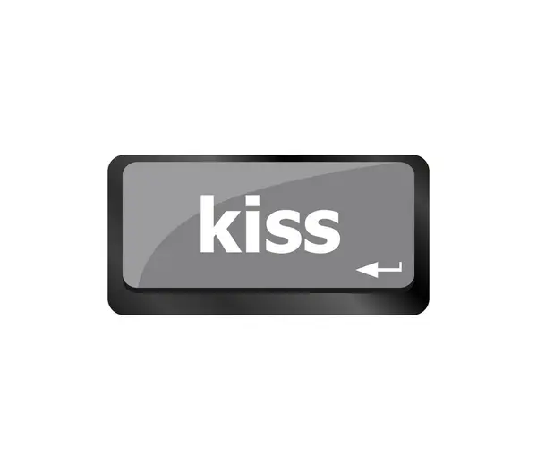 Key Word Kiss Computer Keyboard — Stock Photo, Image